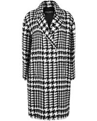 Dolce & Gabbana - Jassen ,Zwart ,Katoen Oversized Pied-De-Poule Jas - Lyst