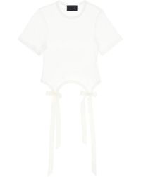 Simone Rocha - Tops ,Wit ,Katoen Bow Tail Easy T-Shirt - Lyst