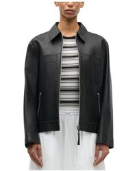 Samsøe & Samsøe - Jassen ,Zwart ,Leer Sastevie Jacket - Lyst