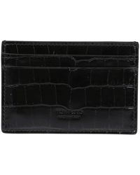 Tom Ford - Accessoires ,Zwart ,Glanzende Creditcardhouder Met Krokodillenprint Exotic Line Classic - Lyst