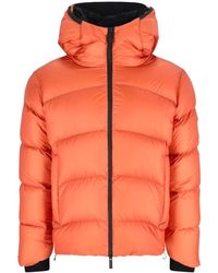 Moncler - Jassen ,Oranje ,Leer Giubbino - Lyst