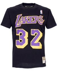 Mitchell & Ness - Tops ,Blauw ,Katoen Magic Johnson Nba Tee Zwart - Lyst