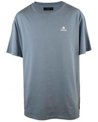 Amiri - Blaues baumwoll-t-shirt mit logo - Lyst