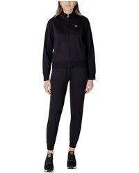 EA7 - Fitness ,Zwart ,Katoen Core Lady Stretch-Katoenen Trainingspak - Lyst