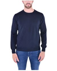 Kangra - Truien & Vesten ,Blauw ,Wol Merino Wol Ronde Hals Trui - Lyst