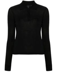 Pinko - Truien & Vesten ,Zwart ,Katoen Zwarte Polo Shirt Damesmode - Lyst