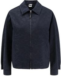 Aspesi - Blauwe Katoenen Jas Rits Italië - Lyst