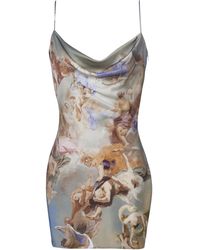 Balmain - Renaissance Print Slip Mini Dress - Lyst