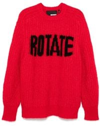 ROTATE BIRGER CHRISTENSEN - Trui Met Logo-Intarsia - Lyst