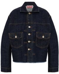 KENZO - Jassen ,Blauw ,Denim Jeans Jas - Lyst