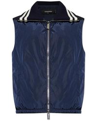 DSquared² - Jassen ,Blauw ,Leer Geïsoleerd Vest - Lyst