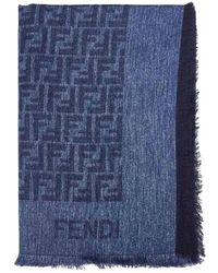 Fendi - Accessoires ,Blauw ,Denim Scialle 140X140 Ff Denim - Lyst