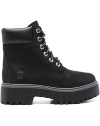 Timberland - Schwarze wildleder schnürstiefeletten - Lyst