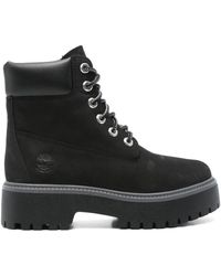 Timberland - Schwarze wildleder schnürstiefeletten - Lyst