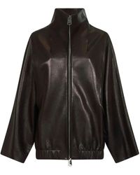 KHAITE - Schwarze Jacke Mit Hohem Kragen Und Reißverschluss - Lyst