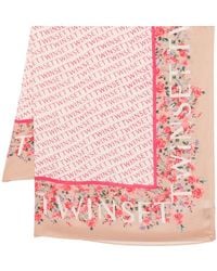 Twinset - Kefia A Fantasia Logo E Fiori - Lyst