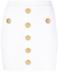 Balmain - Falda mini de punto - Lyst