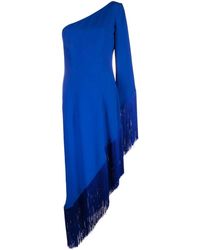 ‎Taller Marmo - Blaues asymmetrisches kleid mit fransen - Lyst