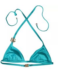 Dolce & Gabbana - Blau grünes bikini-top mit logo - Lyst
