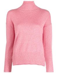 Peserico - Maglione rosa in lana e cashmere con collo alto - Lyst