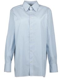 Saint Laurent - Overhemden ,Blauw ,Katoen Cassandre Shirt - Lyst