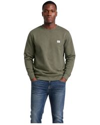 Calvin Klein - Hoodies & Sweatvesten ,Groen ,Katoen Sweatshirt Met Ronde Hals - Lyst