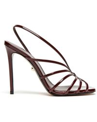 ALEVI - Schoenen ,Rood ,Leer Bordeaux Patentleren Stiletto Sandalen - Lyst