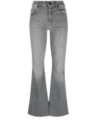Mother - Graue stretch-jeans aus baumwollmischung mit geradem bein - Lyst