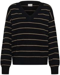 Kaffe - Truien & Vesten ,Zwart ,V-Hals Gebreid - Lyst