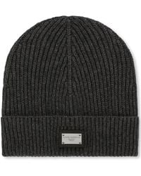 Dolce & Gabbana - Beanie Mit Logo-Schild - Lyst