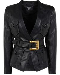 Balmain - Leather Jackets - Lyst