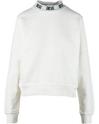 DIESEL - Hoodies & Sweatvesten ,Wit ,Katoen Katoenen Gebreide Trui - Lyst
