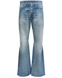 MM6 by Maison Martin Margiela - Hellblaue Flared Jeans Mit Ausgebleichtem Effekt - Lyst