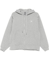adidas By Stella McCartney - Grijze Trui Met Rits En Capuchon - Lyst