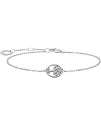 Thomas Sabo - Accessoires ,Grijs ,Tree Of Love Armband Met Witte Stenen - Lyst