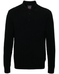Paul & Shark - Blaues Langarm-Casual-Poloshirt - Lyst