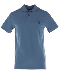 Timberland - Tops ,Blauw ,Katoen Kortmouw Katoenmix Polo Shirt - Lyst