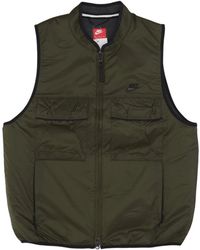 Nike - Tech Fleece Utility-Vest Voor Cargo, Kaki/Zwart - Lyst