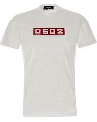 DSquared² - Tops ,Wit ,Katoen Cool Fit Tee Katoenen T-Shirt - Lyst