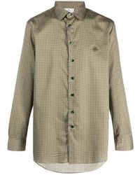 Etro - Camicia verde con stampa geometrica in cotone - Lyst
