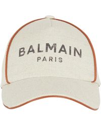 Balmain - B-army basecap aus baumwolle mit braunem -logo - Lyst