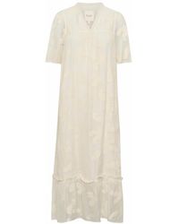 Part Two - Kleedjes ,Katoen Elegante Maxi-Jurk Met V-Hals Detail - Lyst