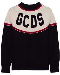 Gcds - Truien & Vesten ,Zwart ,Wol Stripes Logo Sweater - Lyst