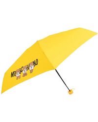 Moschino - Accessoires ,Geel ,Polyester Paraplu Met Logo - Lyst