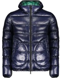 Herno - Jassen ,Blauw ,Leer Omkeerbare Donsjas - Lyst