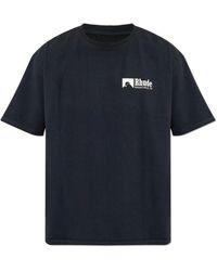 Rhude - Tops ,Zwart ,Katoen Logo Print T-Shirt - Lyst