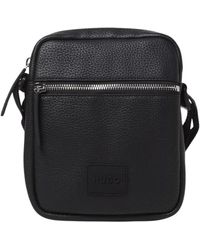 HUGO - Schwarze Leder Crossbody Schultertasche - Lyst