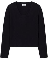 Closed - Truien & Vesten ,Zwart ,Wol Jersey Escote Grande - Lyst