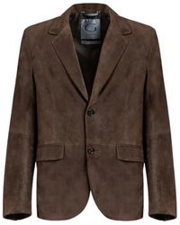 Gimo's - Jassen ,Bruin ,Suède Light Suede Blazer - Lyst