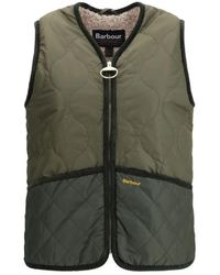 Barbour - Jassen ,Groen ,Polyester Gewatteerde Teddy Fleece Vest - Lyst